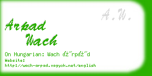 arpad wach business card
